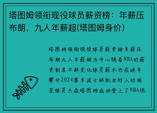 塔图姆领衔现役球员薪资榜:年薪压布朗,九人年薪超(塔图姆身价)