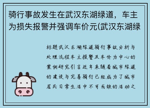 骑行事故发生在武汉东湖绿道,车主为损失报警并强调车价元(武汉东湖绿道能开车吗)